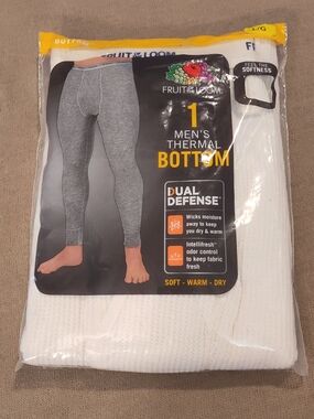 NWT! Fruit of the Loom Men's Thermal Bottoms - Large